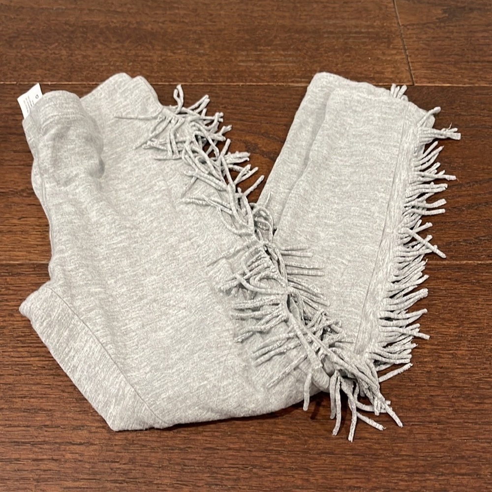 Xhilaration Girls Grey Fringe Leggings Size Small 6/6x